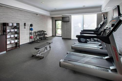 a gym with treadmills and a treadmill at Courtyard by Marriott Princeton in Princeton