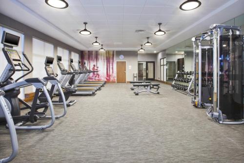 a gym with rows of treadmills and machines at Courtyard by Marriott St. Joseph-Benton Harbor in Benton Harbor
