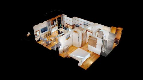 an overhead view of a kitchen and bathroom in a house at Abitaziun Pra d'Sura 133 - Maloja in Maloja