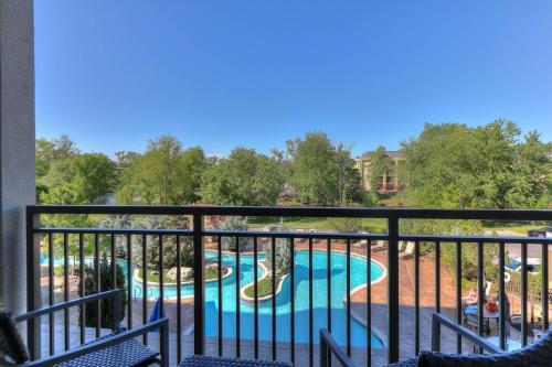 a view of a pool from a balcony at Courtyard by Marriott Pigeon Forge in Pigeon Forge