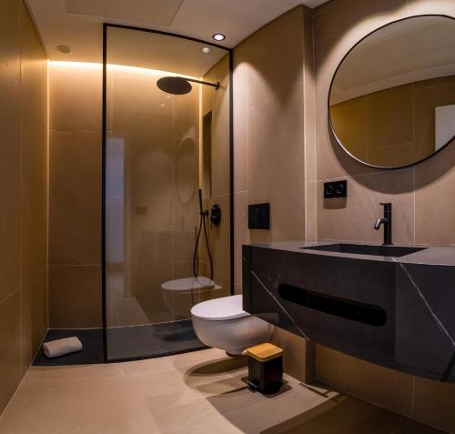 Ένα μπάνιο στο Hotel Apartamentos Hamus