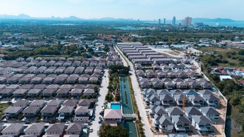 an aerial view of a row of apartment buildings at cozy one-bed Room suit in Venice Villa in Ban Huai Yai