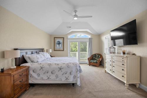 En eller flere senge i et værelse på Heavenly Hangout