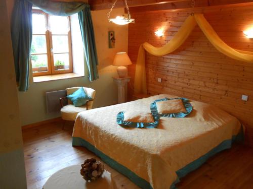 Postel nebo postele na pokoji v ubytování Chambre D'hôtes Myrtille