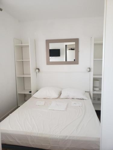 Posteľ alebo postele v izbe v ubytovaní Canet plage T2 + cabine clim et piscine