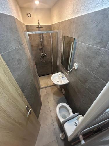 Koupelna v ubytování Apartmán v Karlových Varech pro 4 osoby