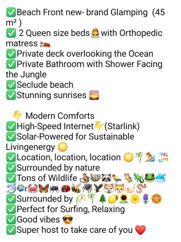 a screenshot of a text message about the benefits of the ocean at Four Monkeys Eco Lodge - Jungle & Beach in Cabo Matapalo