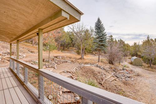 a view from the porch of a house at 2 Mtn-View Decks and Natural Spring Durango Retreat in Durango