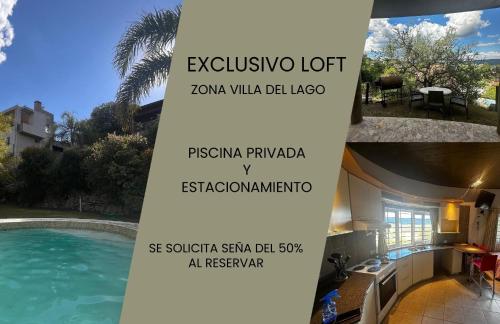 a collage of three pictures of a swimming pool at La Serena in Villa Carlos Paz