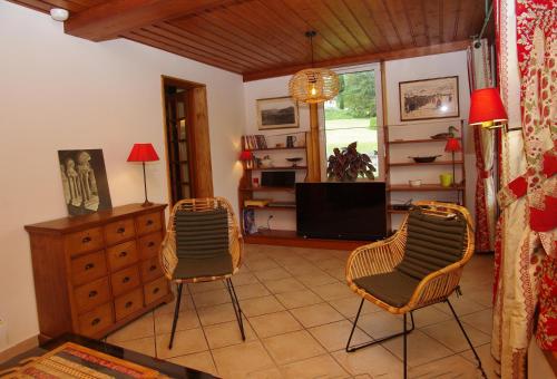 Χώρος καθιστικού στο Le Chalet De Suzon