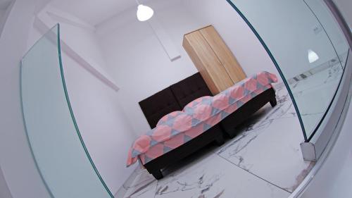 a rendering of a bench in a glass case at Apartments Bramar in Zlatibor