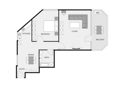 a floor plan of a small house at Furnished apartment Davos Platz close to WEF in Davos