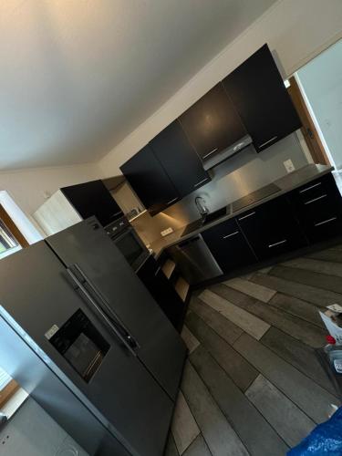 Dapur atau dapur kecil di Duplex Schlafzimmer in Haus