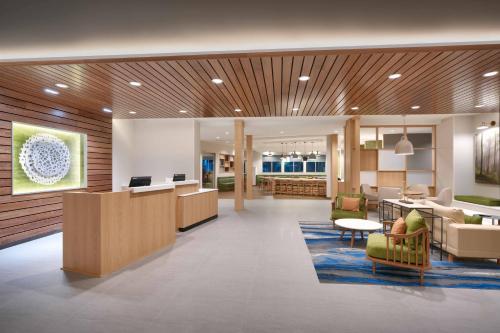 a lobby of a hospital with a waiting room at Fairfield Inn & Suites by Marriott Rockport in Rockport