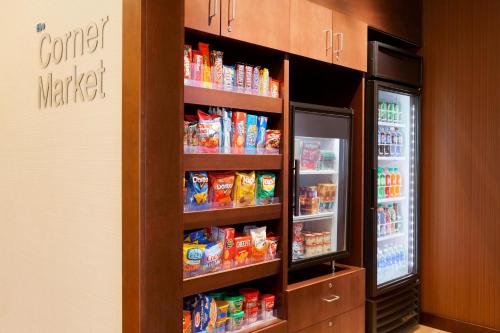 a refrigerator filled with lots of food and drinks at Fairfield Inn & Suites Longview in Longview
