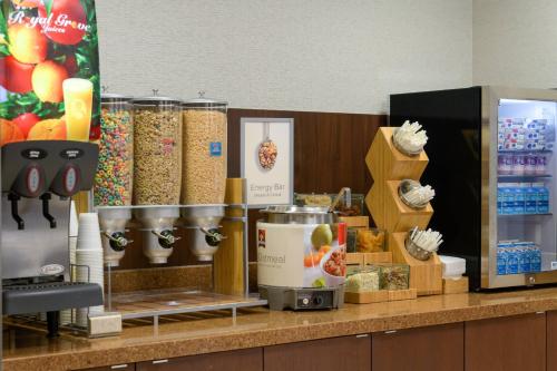 a counter with various food items on it at Fairfield Inn & Suites San Diego Old Town in San Diego