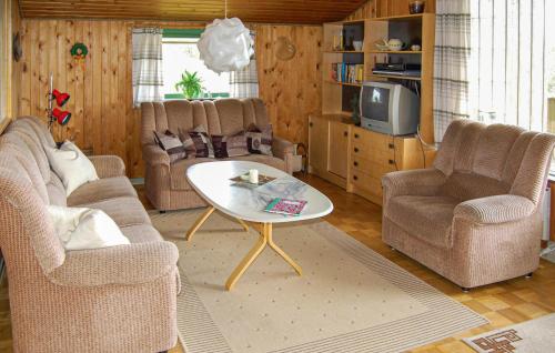 BolilmarkにあるHoliday Home Mågevej Rømø Ivのリビングルーム(椅子、テーブル、テレビ付)