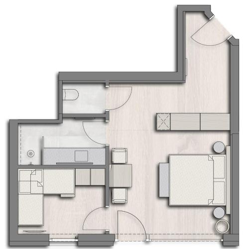 a drawing of a floor plan of a house at Nagalu in Fiss