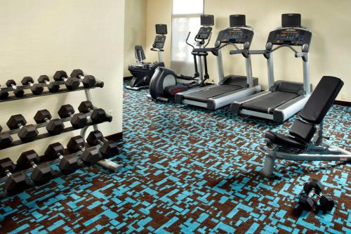 a gym with treadmills and elliptical machines at Fairfield Inn by Marriott East Rutherford Meadowlands in East Rutherford