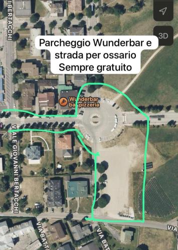 a map of a parking lot with a green line at Fuori da ZTL - Asiago a due passi da tutto in Asiago