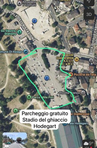 a map of a parking lot with a street at Fuori da ZTL - Asiago a due passi da tutto in Asiago