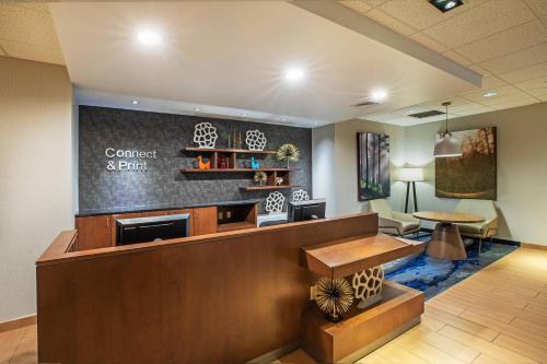 a lobby of a hospital with a waiting room at Fairfield Inn & Suites Tulsa Downtown Arts District in Tulsa