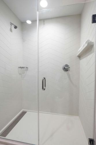 a shower with a glass door in a bathroom at Fairfield Inn & Suites Arkadelphia in Arkadelphia