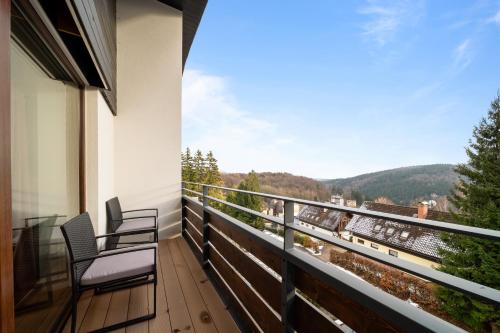 Ein allgemeiner Bergblick oder ein Berglick von der Ferienwohnung aus