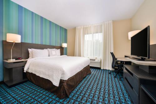 Televisyen dan/atau pusat hiburan di Fairfield Inn & Suites by Marriott Raleigh Cary