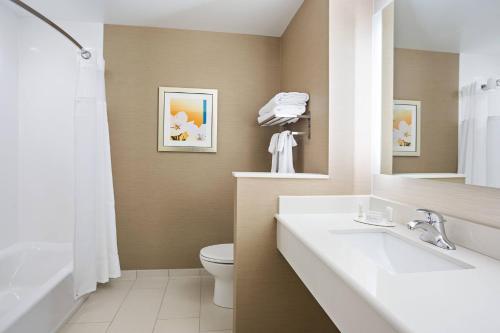 a bathroom with a sink and a toilet at Fairfield Inn & Suites by Marriott Belle Vernon in Belle Vernon