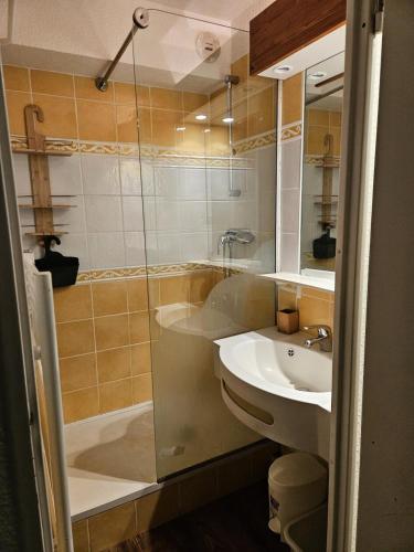 une salle de bain avec une douche, un lavabo et une baignoire dans l'établissement Résidence Les Horizons d'Huez - maeva Home - Appartement 2 pièces 4 personnes - Sélection MAE-3871, à Huez
