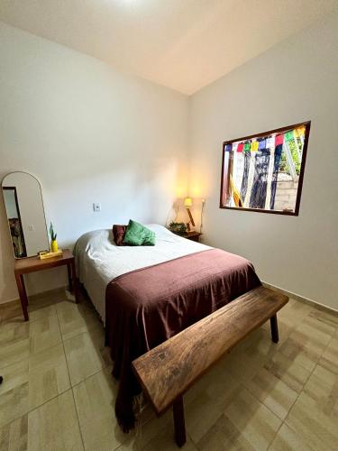 Postel nebo postele na pokoji v ubytování Casa Capim Limão