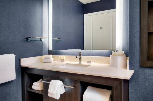 a bathroom with a sink and a mirror at Residence Inn by Marriott Brunswick in Brunswick