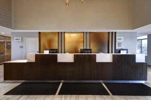 a lobby with a reception desk in a building at Fairfield Inn & Suites Las Vegas Airport South in Las Vegas