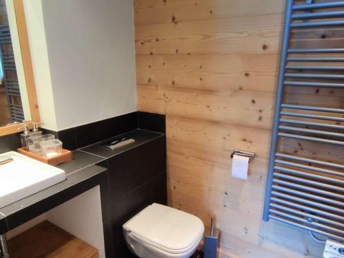 Koupelna v ubytování Chalet confortable au pied des pistes avec terrasse et parking - FR-1-292-222