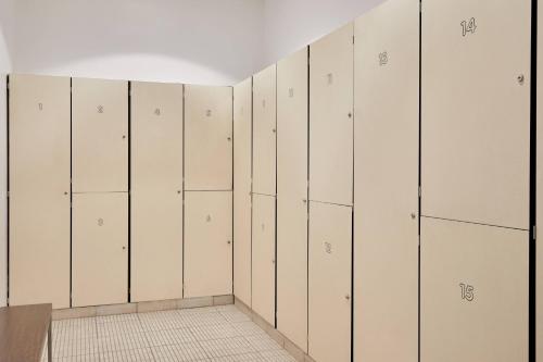 a row of lockers in a locker room at Riyadh Airport Marriott Hotel in Riyadh