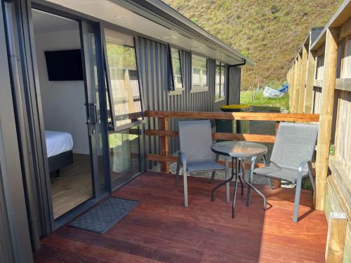 Balkón nebo terasa v ubytování Studio in Glenorchy