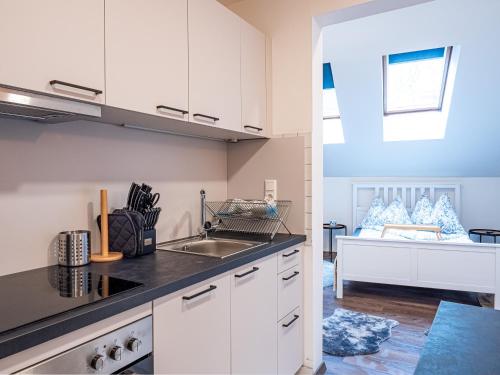 Kuchyň nebo kuchyňský kout v ubytování RM Appartements