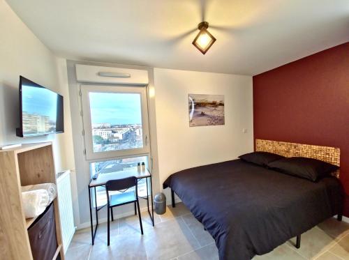 Les chambres de Sandrine avec dans un appartement en collocation