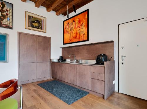 Kuchyň nebo kuchyňský kout v ubytování "Camera Con Vista" Bergamo Alta