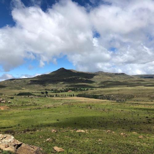 un campo con una montaña en el fondo en Gunsteling, en Molteno