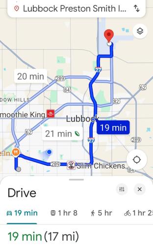 a map of the lubbock bypass route at Hot Tub, Privacy, sleeps 11 & TONS of Space! in Lubbock