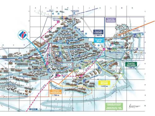 a map of the disneyland resort at Chalet d'exception, ski-in/ski-out, sauna et jacuzzi, Alpe d'Huez - FR-1-645-81 in LʼHuez