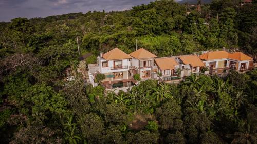 an aerial view of a house on a hill at Abinawa Hill in Lovina