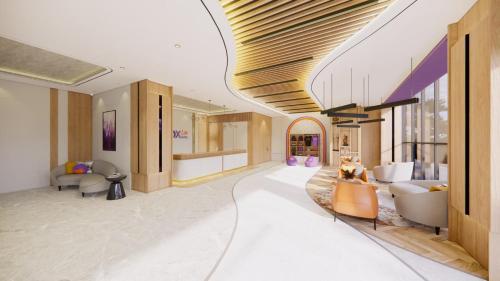 a rendering of a lobby at a hotel at FOX Lite Hotel Majalaya in Bojong