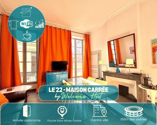 Le 22, T3 centre Nîmes Maison Carrée, 2 chambres