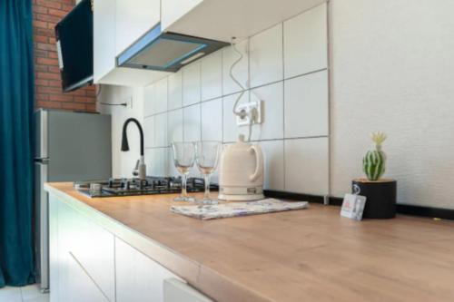 Kuchyň nebo kuchyňský kout v ubytování Epic 1Bed unit Huge Balcony area