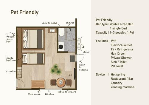 a plan of a floor plan of a apartment at 白馬の黒馬　DarkHorse @Hakuba in Hakuba