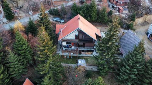 an aerial view of a house with trees at Apartments Holiday Home Srce in Kopaonik