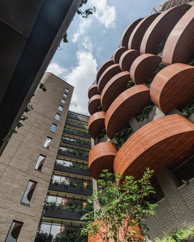 O edifício onde o hotel está situado